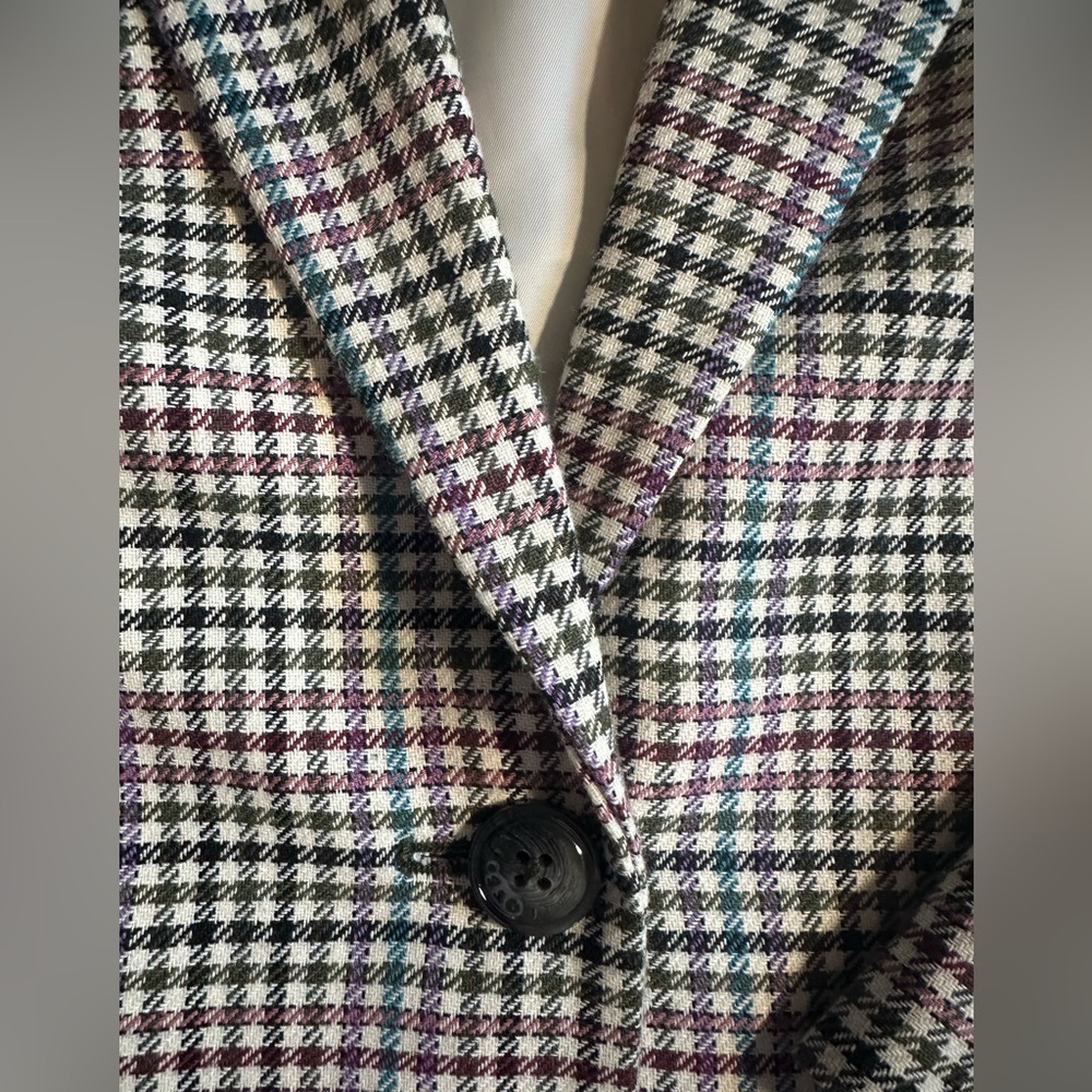 Talbots Houndstooth Blazer Size 12 NWT Western Preppy Plaid Jacket Classic - Picture 5 of 9